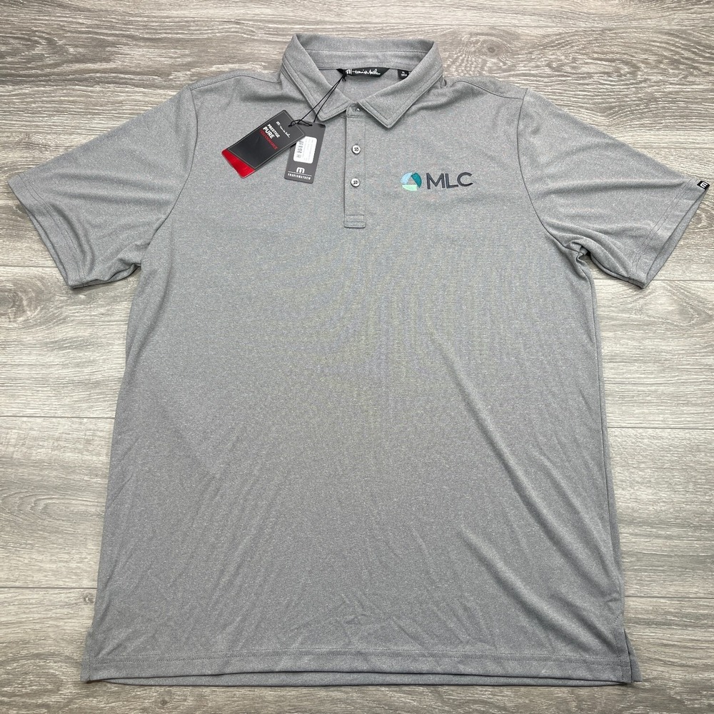 Travis Mathew Shirt Men XL Charcoal Prestige Pure Performance Golf Polo Athletic